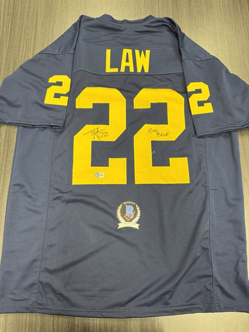 Ty Law Signed Michigan Wolverines Custom Jersey Beckett COA