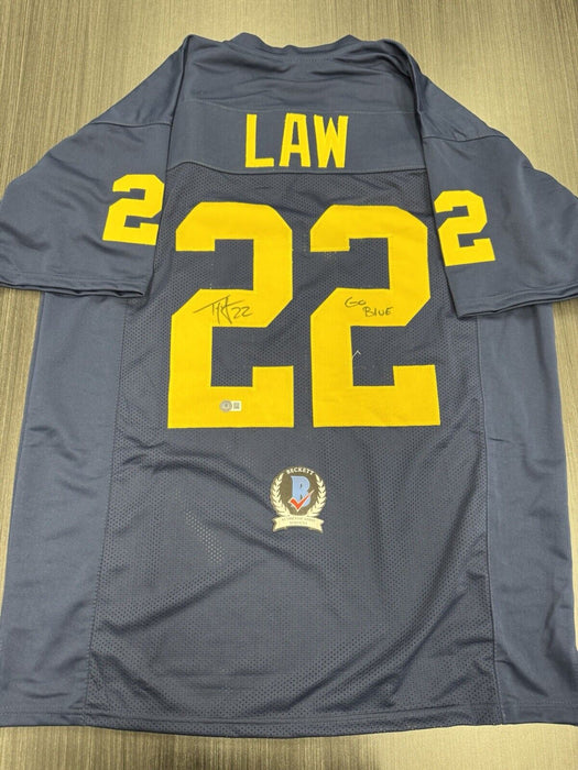 Ty Law Signed Michigan Wolverines Custom Jersey Beckett COA