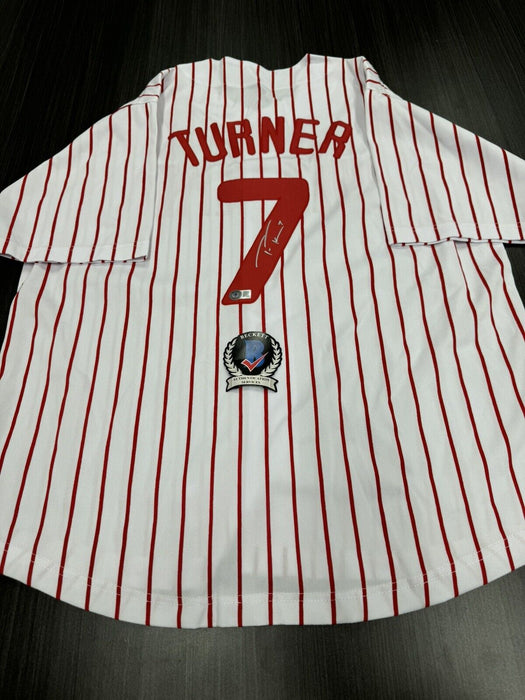 Trea Turner Signed Philadelphia Phillies Custom Jersey Beckett COA