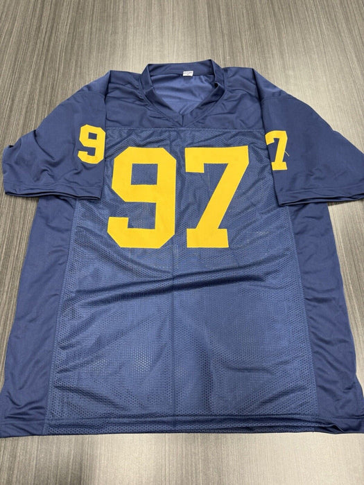 Aidan Hutchison Signed Michigan Wolverines Custom Jersey Beckett COA