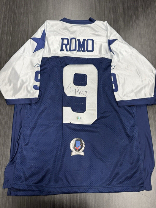 Tony Romo Signed Dallas Cowboys Custom Jersey Beckett COA