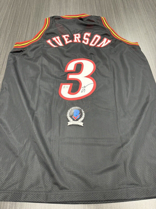 Allen Iverson Signed Philadelphia 76ers Custom Jersey Beckett COA