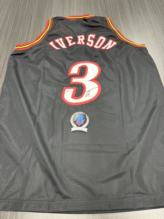Allen Iverson Signed Philadelphia 76ers Custom Jersey Beckett COA