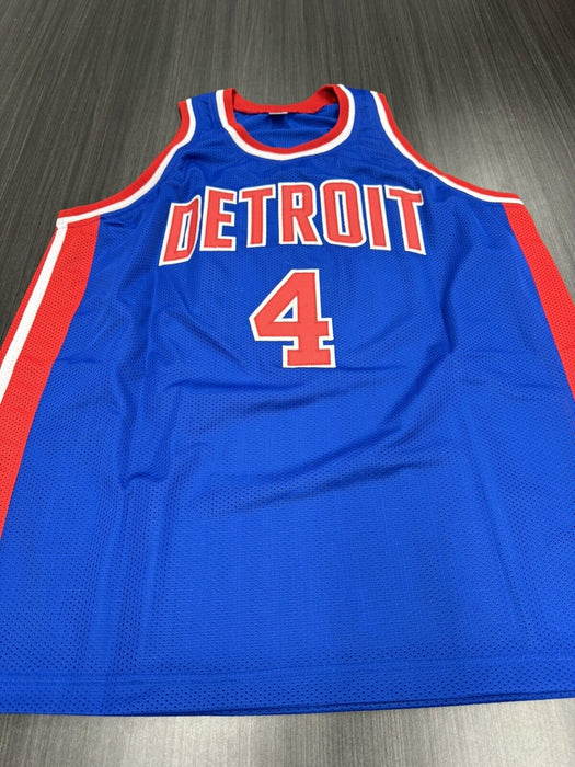Joe Dumars Signed Detroit Pistons Custom Jersey Beckett COA