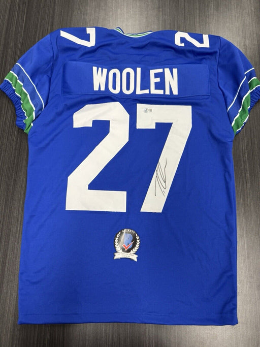 Tariq Woolen Signed Seattle Seahawks Custom Jersey Beckett COA