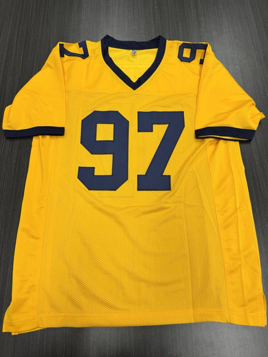 Aidan Hutchinson Signed Michigan Wolverines Custom Jersey Beckett COA