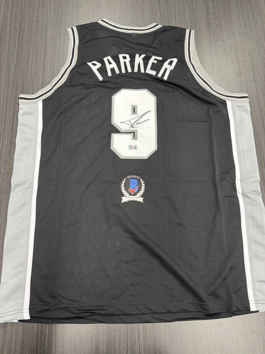 Tony Parker Signed San Antonio Spurs Custom Jersey Beckett COA