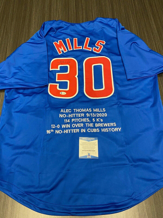 Alec Mills Chicago Cubs Autographed Custom Commemorative Jersey Beckett