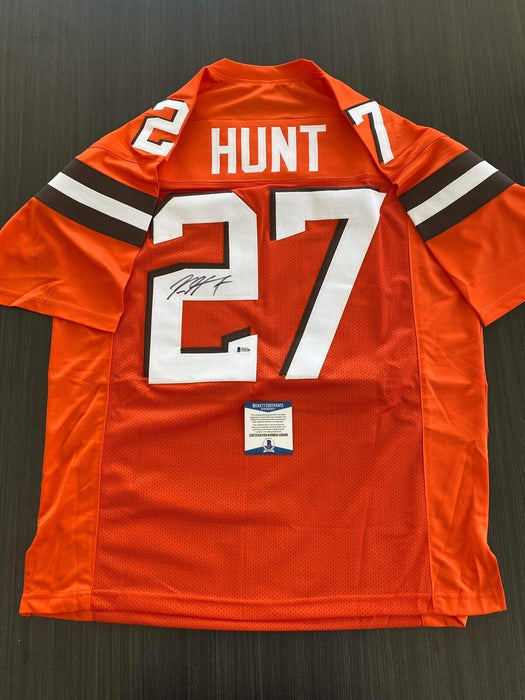 Kareem Hunt Cleveland Browns Autographed Custom Jersey Beckett