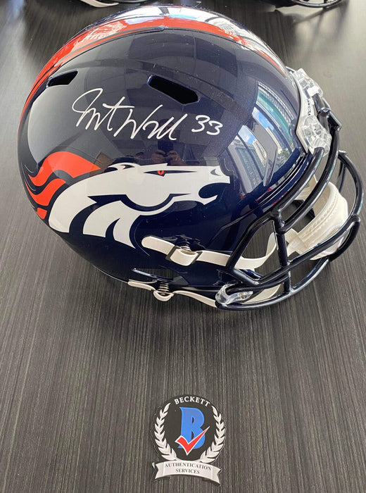 Javonte Williams Denver Broncos Autographed  Full Size Helmet Beckett