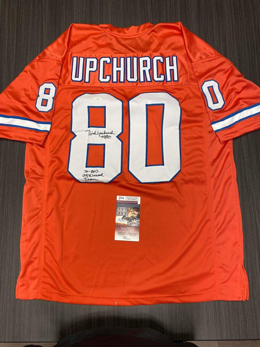 Rich Upchurch Denver Broncos Autographed Custom Jersey JSA Inscribed