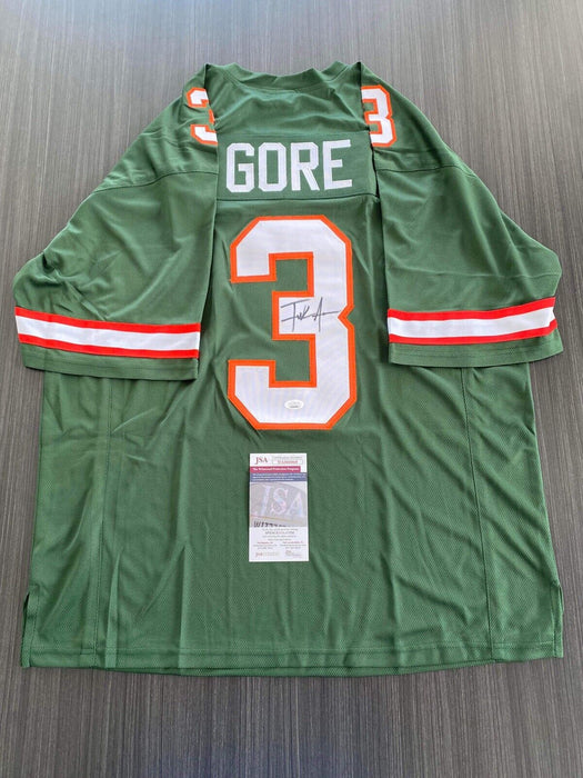Frank Gore Miami Hurricanes Autographed Custom Jersey JSA