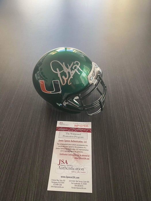 Warren Sapp Miami Hurricanes Autographed  Mini Helmet JSA