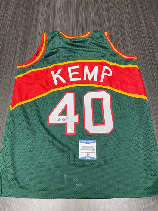 Shawn Kemp Seattle SuperSonics Autographed Custom Jersey Beckett