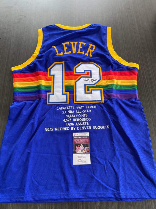 Fat Lever Denver Nuggets Autographed Custom Stat Jersey JSA