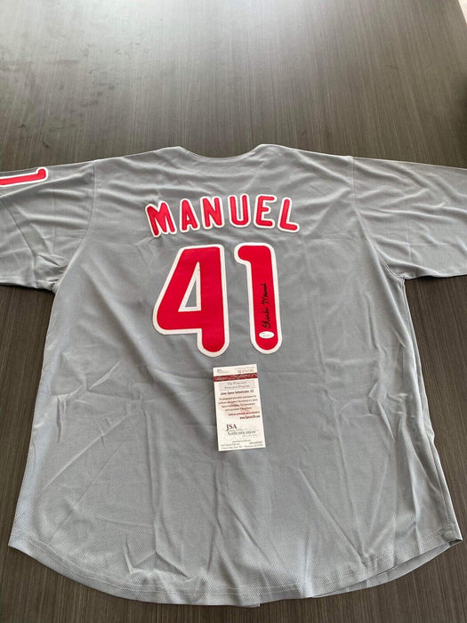 Charlie Manuel Philadelphia Phillies Autographed Custom Jersey JSA