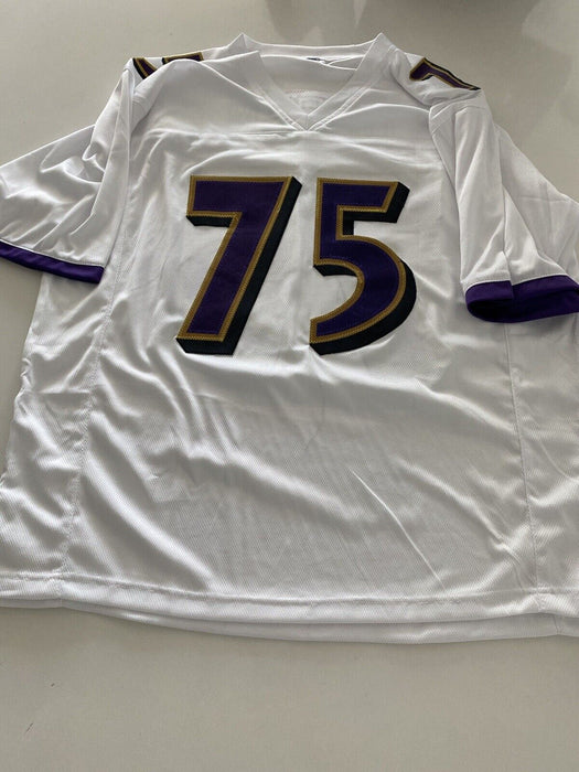 Jonathan Ogden Baltimore Ravens Autographed Custom Jersey JSA Inscribed