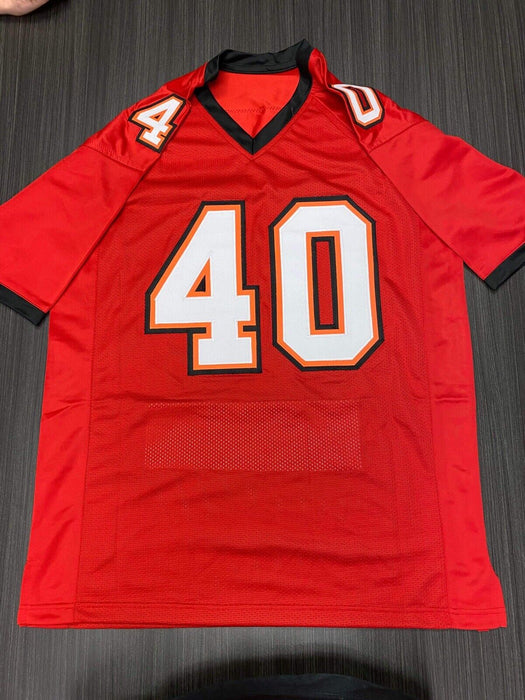 Mike Alstott Tampa Bay Buccaneers Autographed Custom Jersey Beckett Inscribed