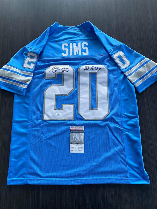Billy Sims Detroit Lions Autographed Custom Jersey JSA Inscribed
