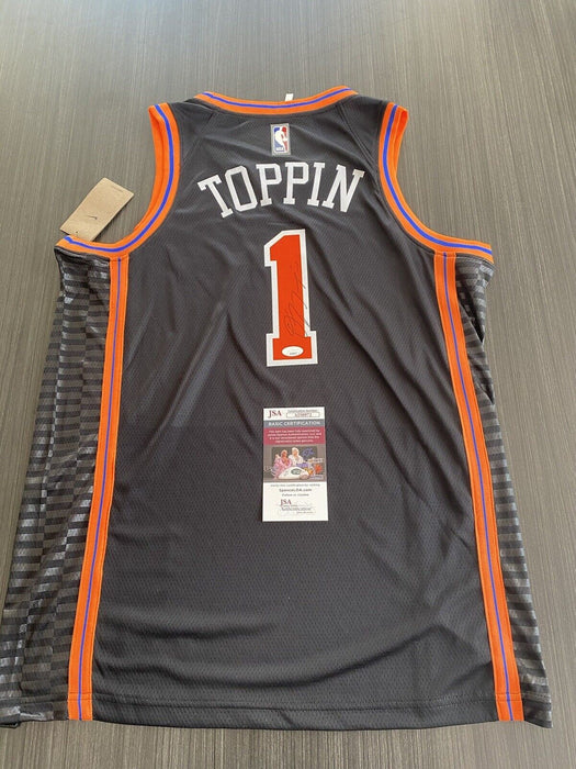 Obi Toppin New York Knicks Autographed Custom Jersey JSA