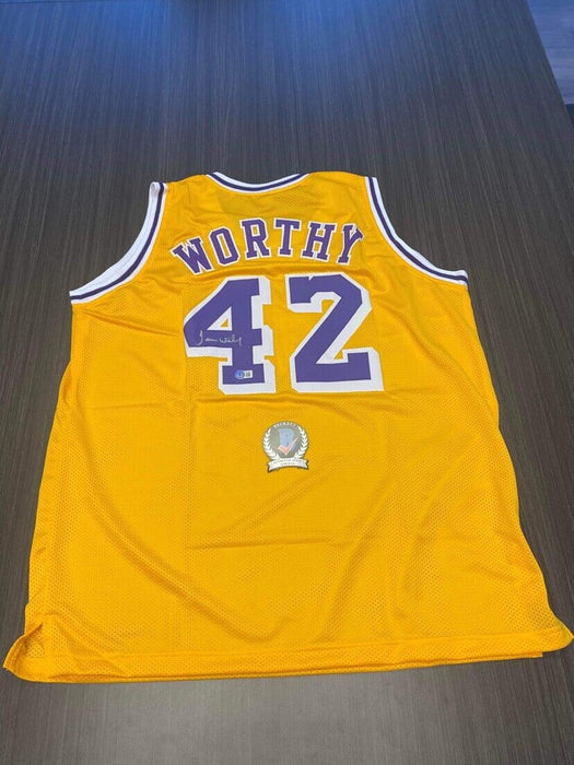 James Worthy Los Angeles Lakers Autographed Custom Jersey Beckett