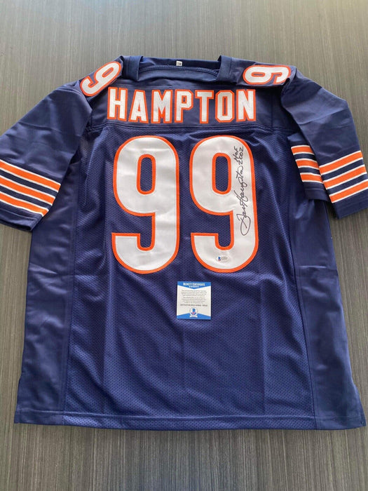 Dan Hampton Chicago Bears Autographed Custom Jersey Beckett Inscribed