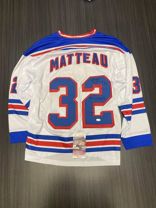 Stephane Matteau New York Rangers Autographed Custom Jersey JSA Inscribed