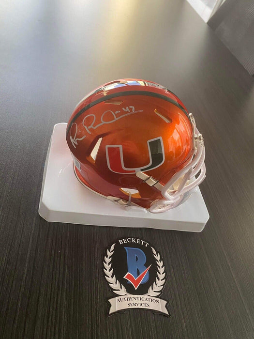 Michael Irvin Miami Hurricanes Autographed  Mini Helmet Beckett