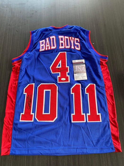 Dennis Rodman, Joe Dumars Detroit Pistons Autographed Custom Bad Boys Jersey JSA