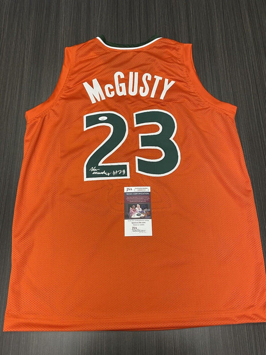 Kameron McGusty Miami Hurricanes Autographed Custom Jersey JSA