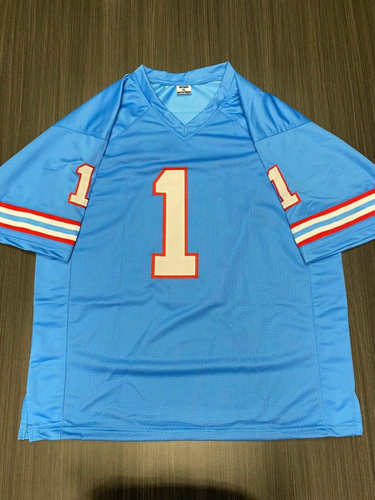 Warren Moon Houston Oilers Autographed Custom Jersey JSA Inscribed