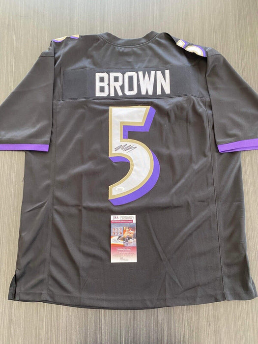 Marquise Hollywood Brown Baltimore Ravens Autographed Custom Jersey JSA