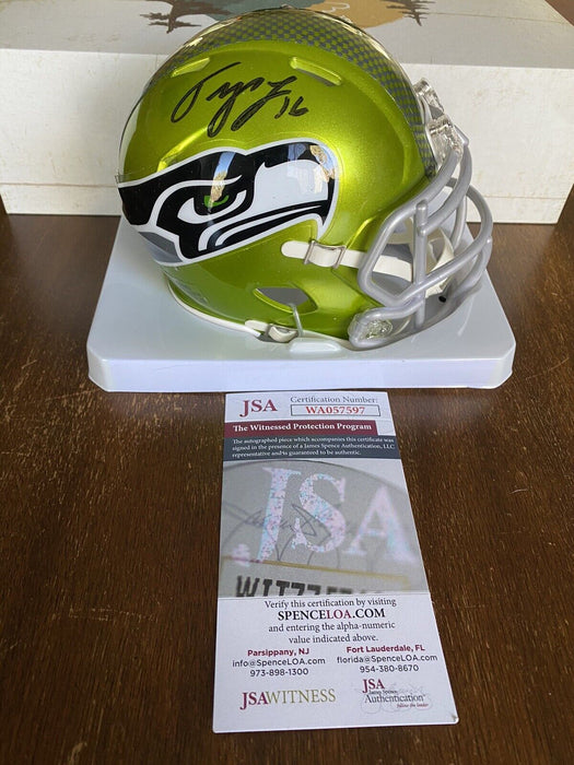 Tyler Lockett Seattle Seahawks Autographed  Mini Helmet JSA
