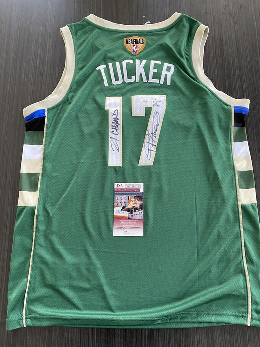 PJ Tucker Milwaukee Bucks Autographed Custom Finals Jersey JSA Inscribed