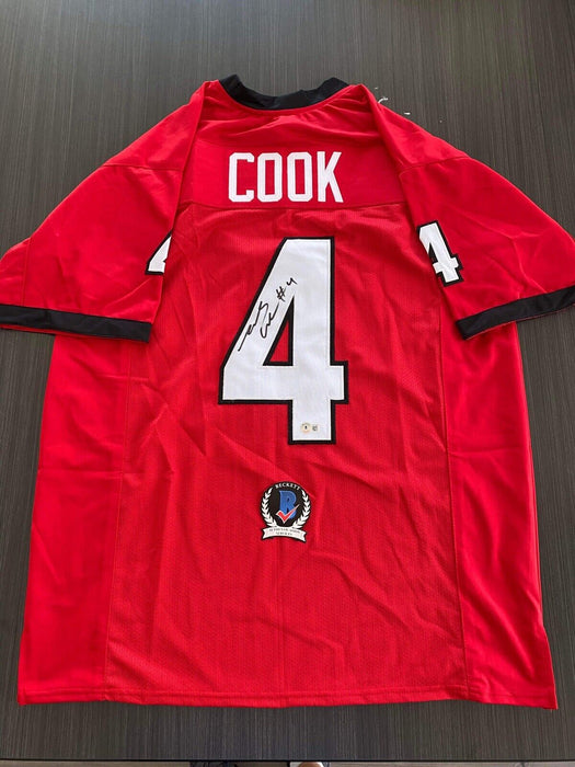 James Cook Georgia Bulldogs Autographed Custom Jersey Beckett