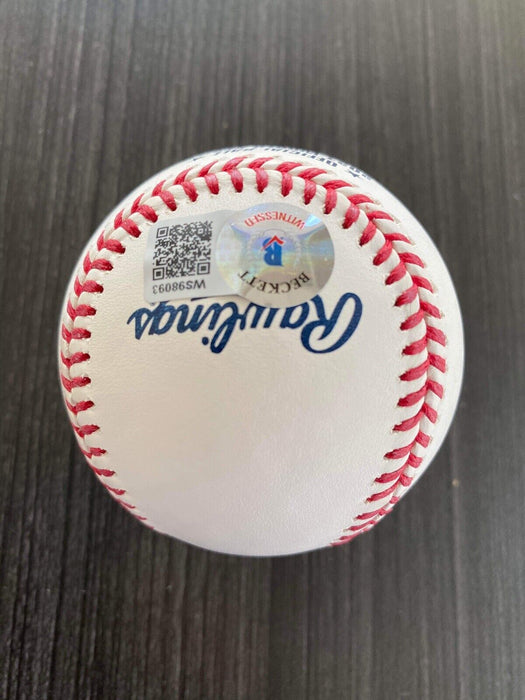 Austin Riley Atlanta Braves Autographed 2021 World Series Baseball Beckett