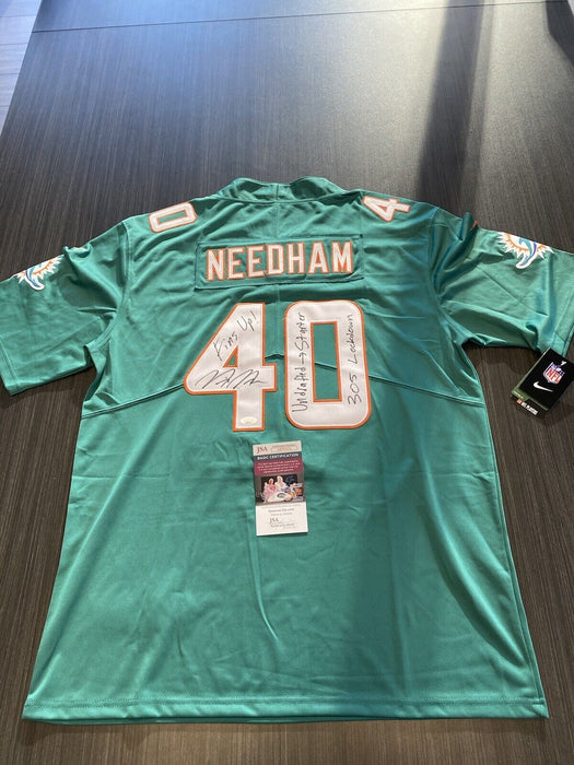 Nik Needham Miami Dolphins Autographed Custom Jersey JSA Inscribed