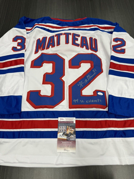 Stephane Matteau Signed New York Rangers Custom Jersey JSA COA 