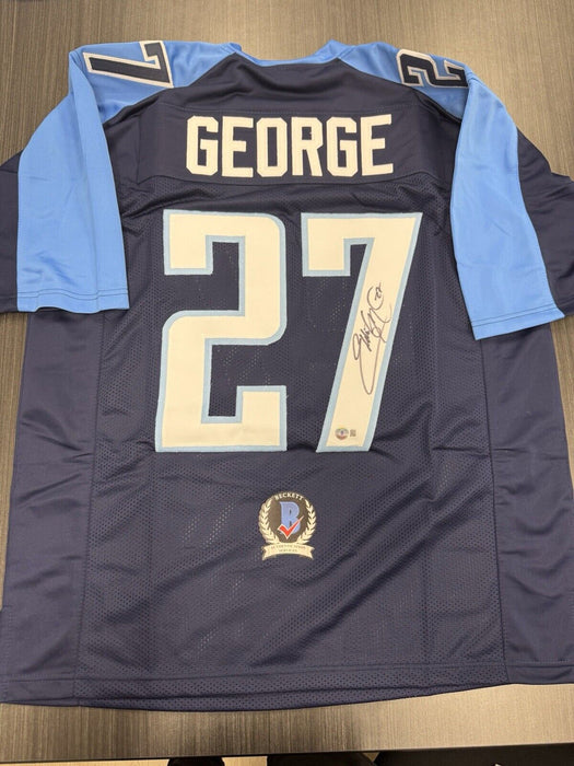 Eddie George Signed Tennesee Titans Custom Jersey Beckett COA