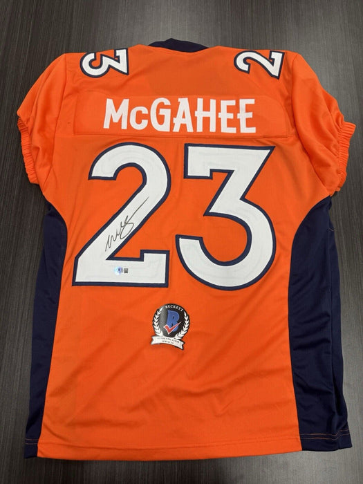 Willis McGahee Signed Denver Broncos Custom Jersey Beckett COA