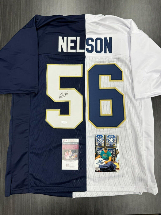 Quenton Nelson Signed Notre Dame Fighting Irish Custom Jersey JSA COA