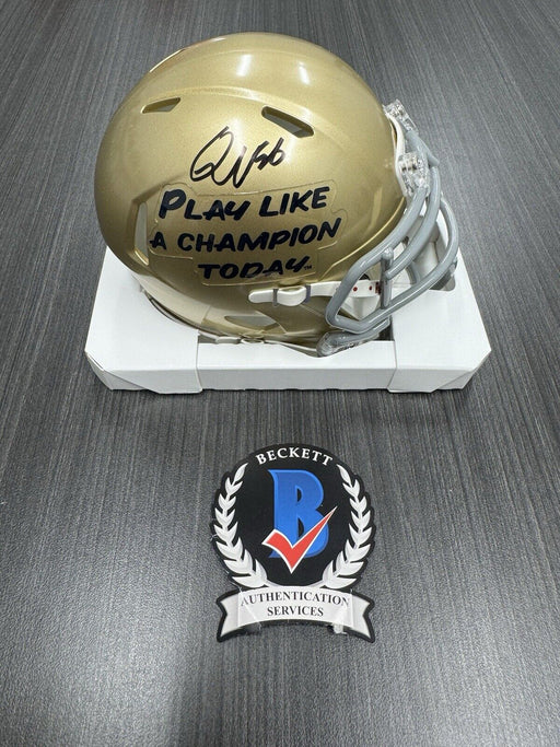 Quenton Nelson Signed Notre Dame Mini Helmet JSA COA