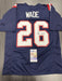 Shaun Wade Signed New England Patriots Custom Jersey JSA COA