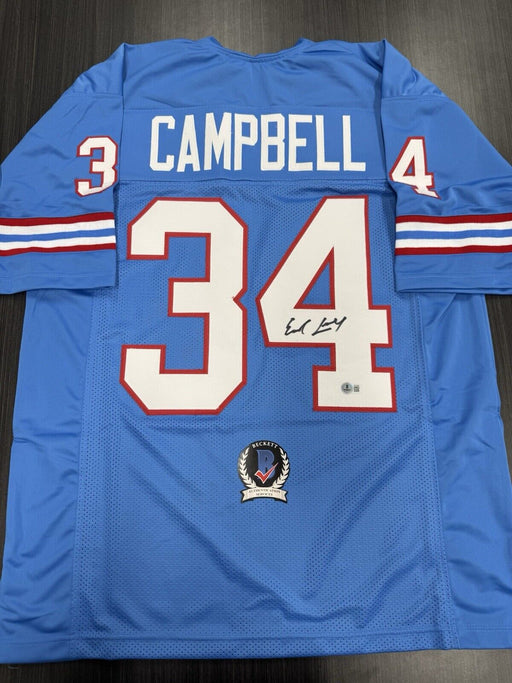 Earl Campbell Signed Tennesee Titans Custom Jersey Beckett COA