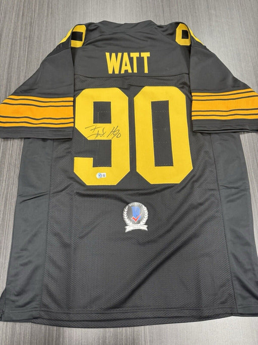 TJ Watt Signed Pittsburgh Steelers Custom Jersey Beckett COA