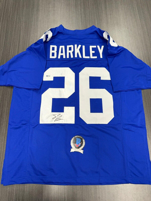 Saquon Barkley Signed New York Giants Custom Jersey Beckett COA