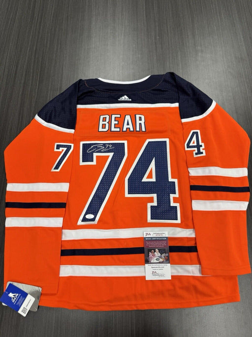 Ethan Bear Signed Edmonton Oilers Jersey JSA COA