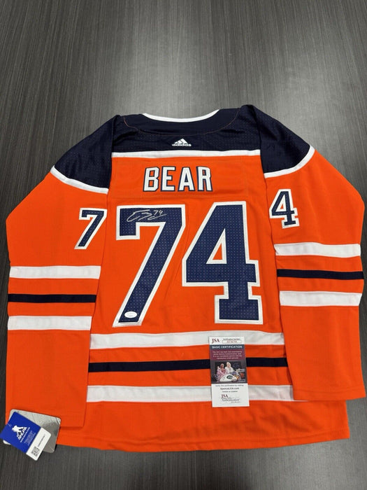 Ethan Bear Signed Edmonton Oilers Jersey JSA COA