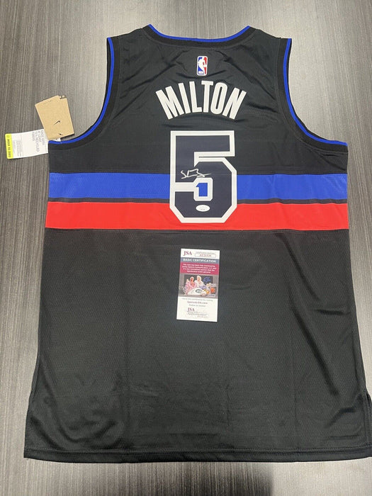 Shake Milton Signed Detroit Pistons Jersey JSA COA