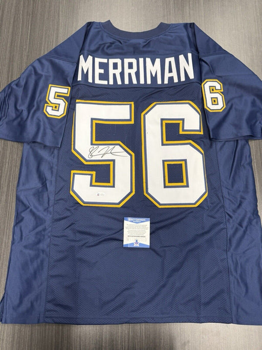 Shawn Merriman Signed San Diego Chargers Custom Jersey Beckett COA